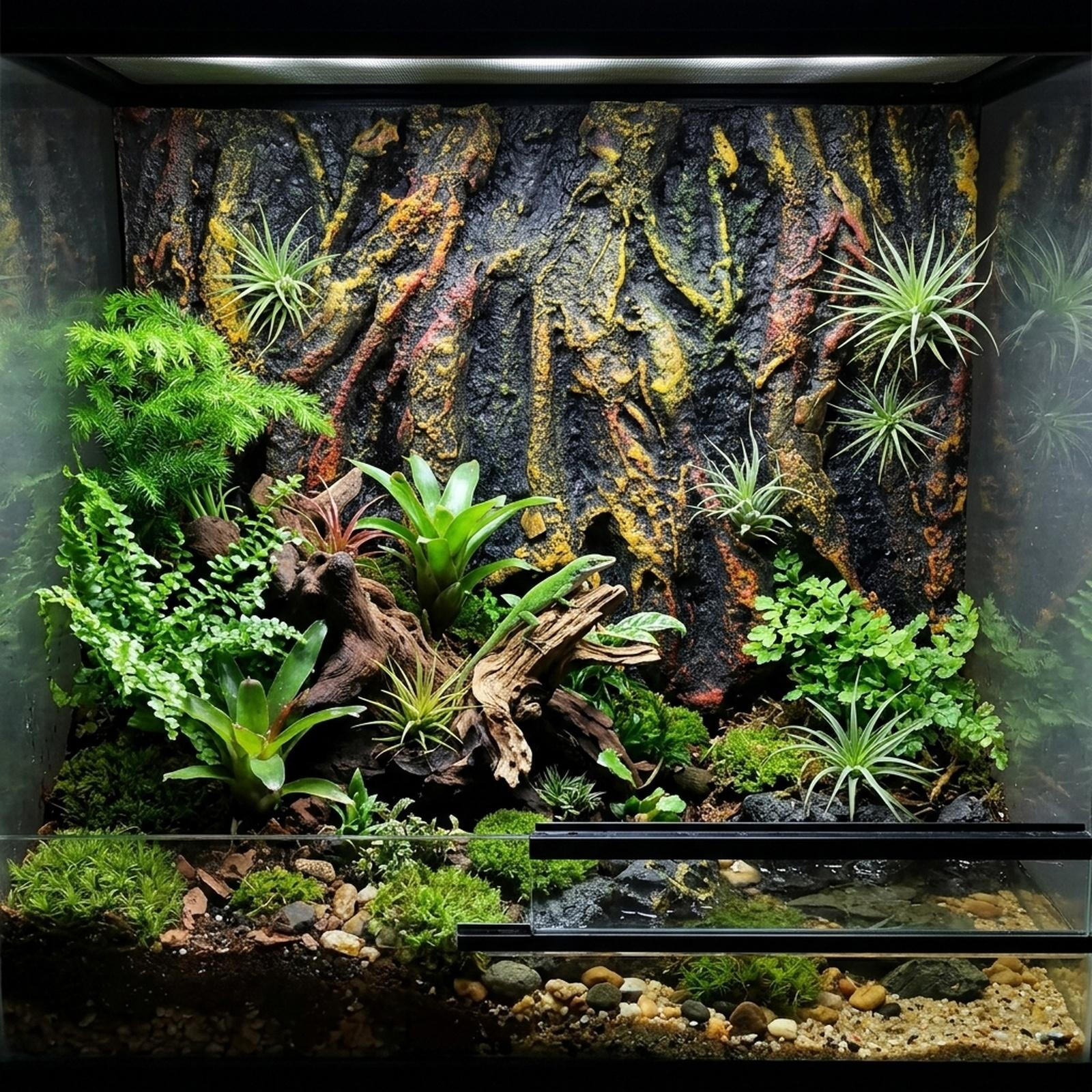 

3D Rock Aquarium Background Simulation to Install Multipurpose Props Decoration Terrarium