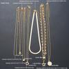 7pcs/Set Simple Star Heart Pendant Necklace Set For Women Fashion Gold Color Elegant Layered Necklace Female Charms Jewelry Gift
