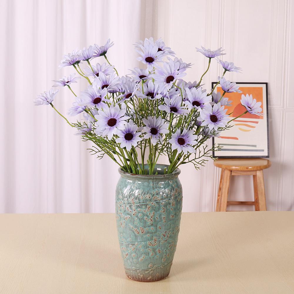 5 Heads Chamomile And Daisy Simulation Flowers Living Room Decoration Home Decoration Wedding Handheld Flowers Fake Flowers
