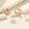 1 Pair Luxurious Water Drop Shape Imitation Pearls Dangle Earrings for Women Cubic Zirconia Jewelry Daily Wedding Party Accessories