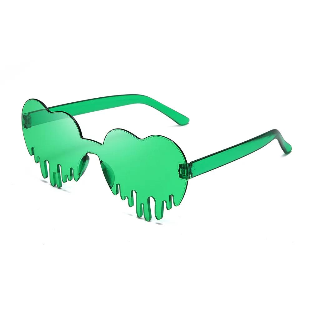 

Fashion Irish Shamrock Sunglasses Green Four Leaf Clover Leprechaun Costume Glasses St. Patrick S Day Rimless Decor Sun Glasses