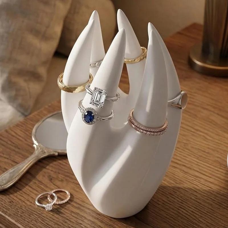 Minimalistischer 3D-gedruckter Schmuckturm Ringhalter für Ohrringe Ringe Schreibtischdekoration Verlobungsdisplay Geschenk Valentinstag Geburtstag