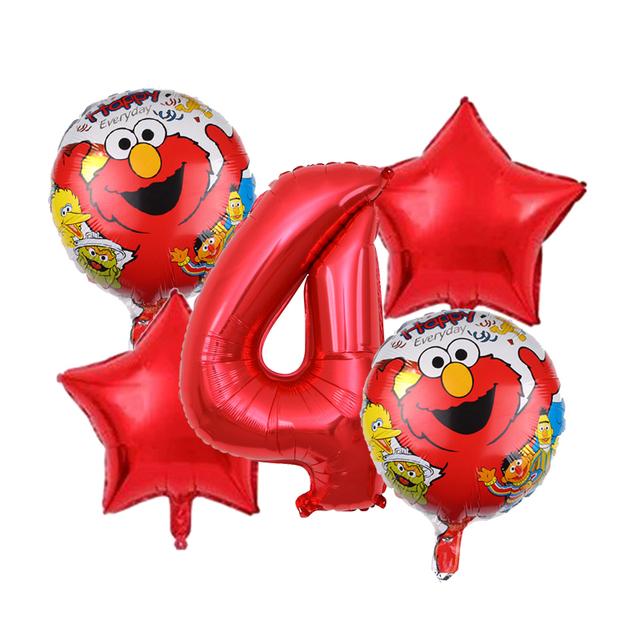 New Sesame Birthday Party Decorations Cartoon Street Balloons Plates Tablecloth Cups Tableware Set for Baby Shower Party Favors 5