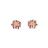 Ankara Red Festive Rhinestone Fireworks Stud Earrings in 925 Sterling Silver