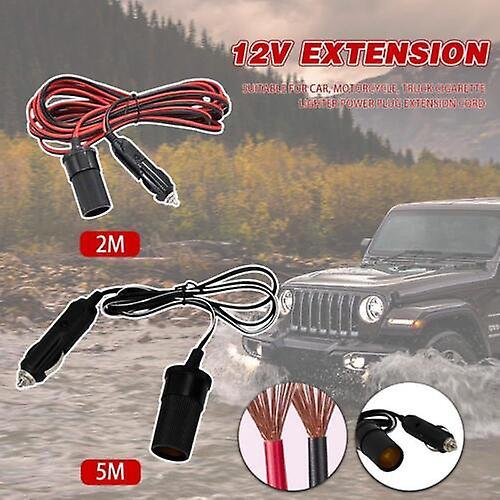 5M Car Cigarette Lighter 12V Extension Cable Adapter Socket Charger LeaK9