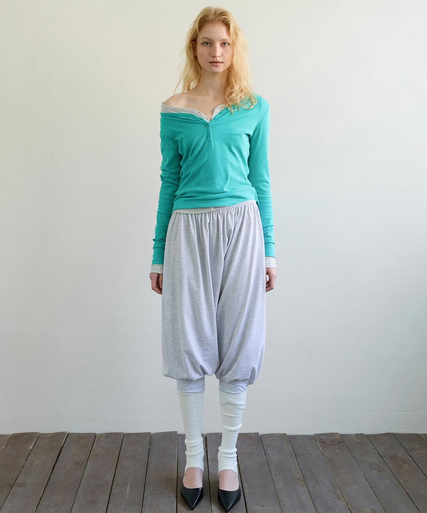 Aobteu Two-Way Henley T-Shirt - Mint