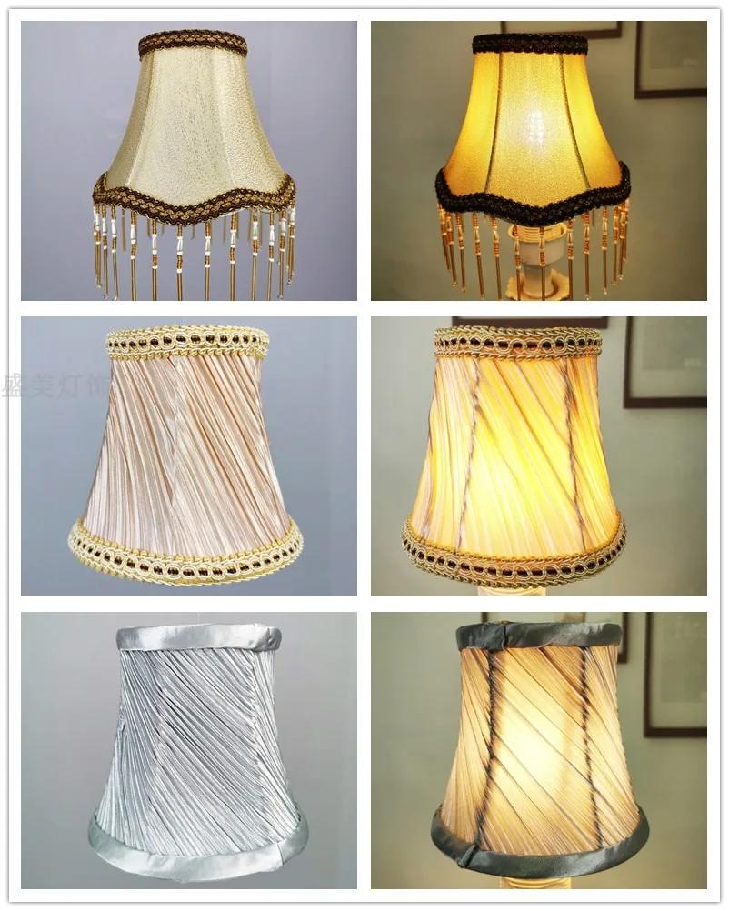 European Style Chandelier Lamp Shade Modern Clip On Droplight Wall Lamp Simple Chandelier Clip Fabric Drum Lamp Shade DIY Decor