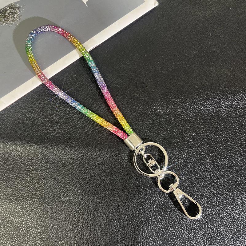 Light Luxury Rhinestone Phone Lanyard: Diamond Crossbody Chain & Bracelet Pendant.