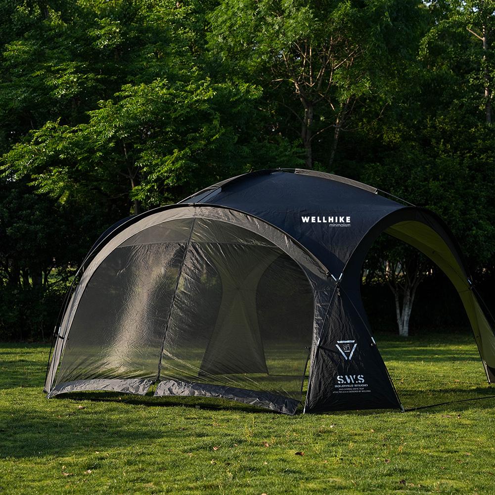 Silver Coated Sunshade Canopy UV Resistant Camping Dome Tent PU3000MM Waterproof for Outdoor Backyard BBQ