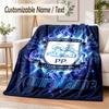 Custom Text Flannel Blanket Preston North End Print Warm Cozy Blanket Home Sofa Bedding