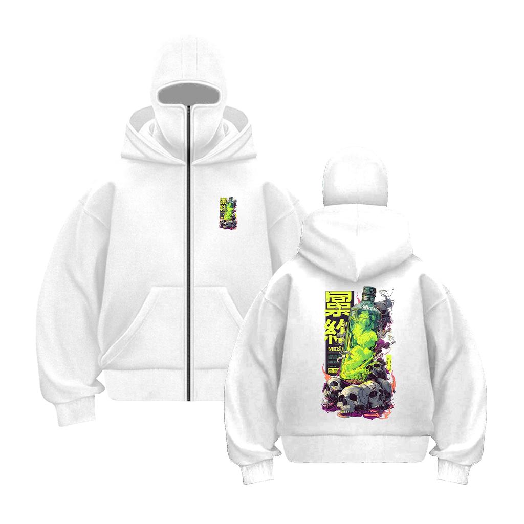 2025 China Chic skull Men's zipper printing funny Hoodies Men's Women Hip Hop Hooded Sweatshirt Fashion Casual Oversized Hoodie