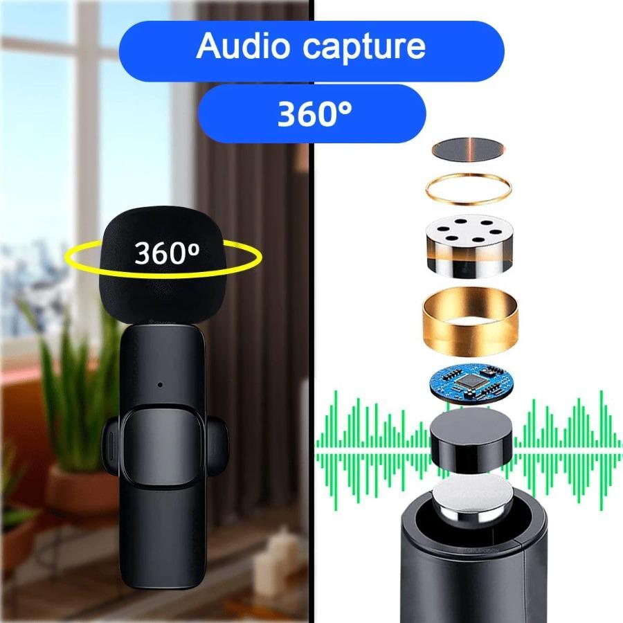 Wireless Microphones for Android Iphone Type C IOS Mini Microphone Lavalier Lapel Mic with Clip for Video Recording Mini Mic