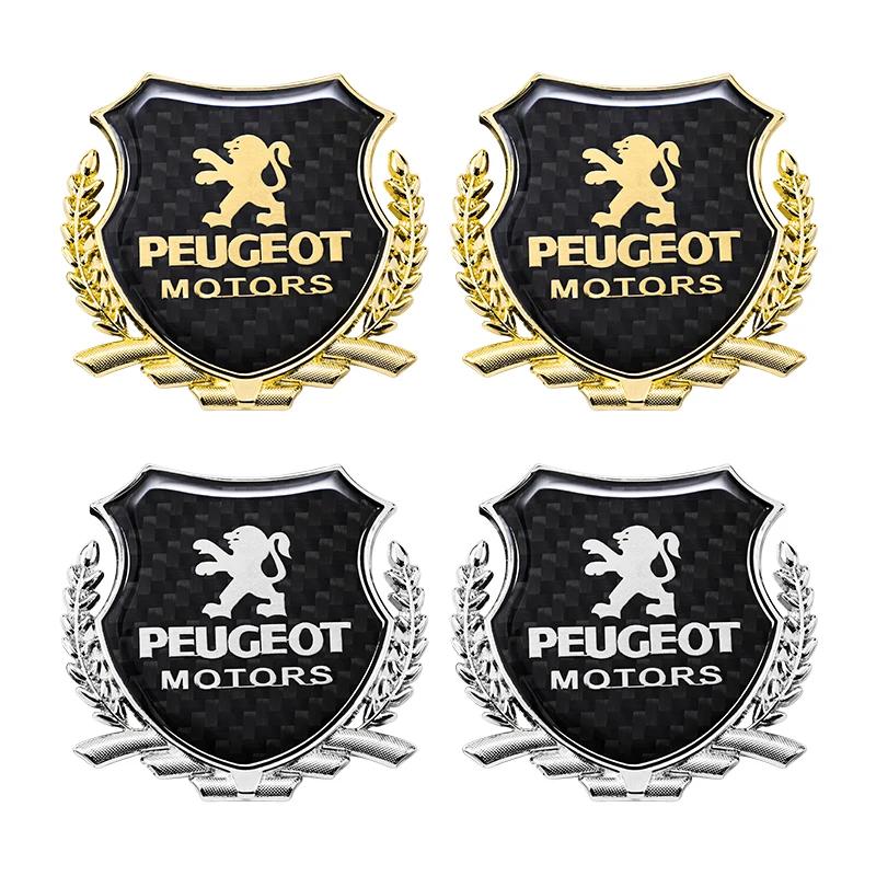 Car Stickers 3D Aluminum Auto Logos Stickers For Peugeot 206 3008 208 308 307 2008 207 107 5008 4008 Car Body Decoration Paster