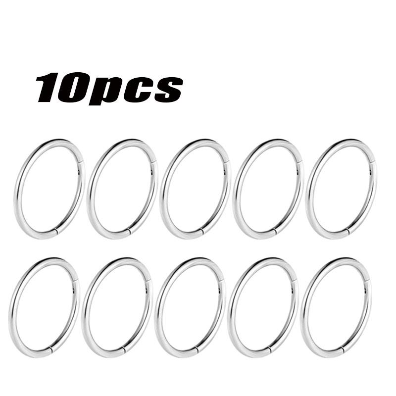 

10Pcs Titanium Nose Rings Septum Piercing Clicker Nose Hoops Piercings Hinged Segment Rings Helix Piercing Unisex Body Jewelry High Quality 1.2x6mm