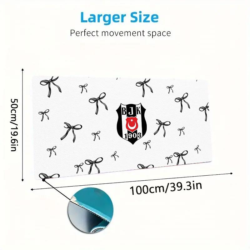 Besiktas Gymnastics Club Large Size Mouse Pad Large Gaming Table Cushion Non-slip Laptop Tablet Big Mousepad XXL Mat Mini PC Playmat With Lock Edge