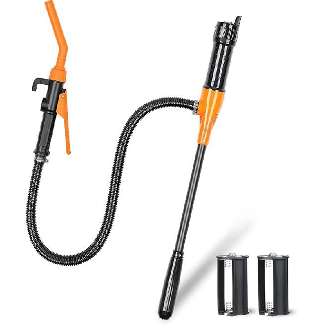 Battery Transfer Pump Portable Electric Siphon Pump For Gas Fuel Diesel Water 2.2 GPM With Extra Long Hose Flow Control Nozzle Quick Start Stop