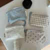 Fresh Summer Ocean Blue Polka Dot Plaid Mini Cotton Bag Change Bag Card Bag Bracelet Bag