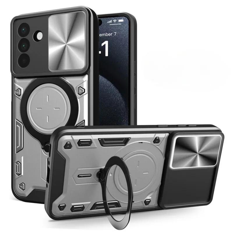 For Samsung Galaxy A26 A25 A24 A23 A16 A15 A14 A13 M55 M54 M34 M23 M14 Magnetic Finger Ring Holder Military Protective Case