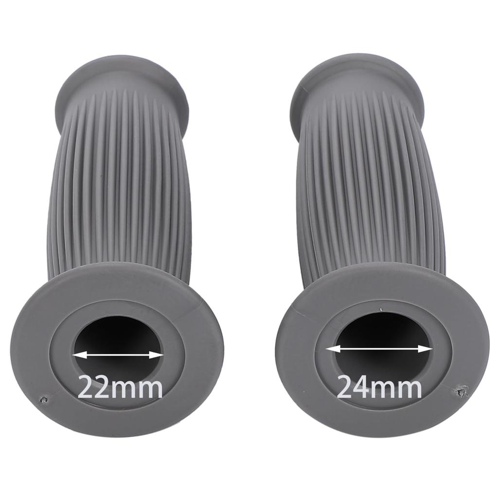 nakira Motorcycle Grip Moped Handle Barrel Type 0.9 inch (22.2 mm) Left and Right Set Rubber F Type (Gray)