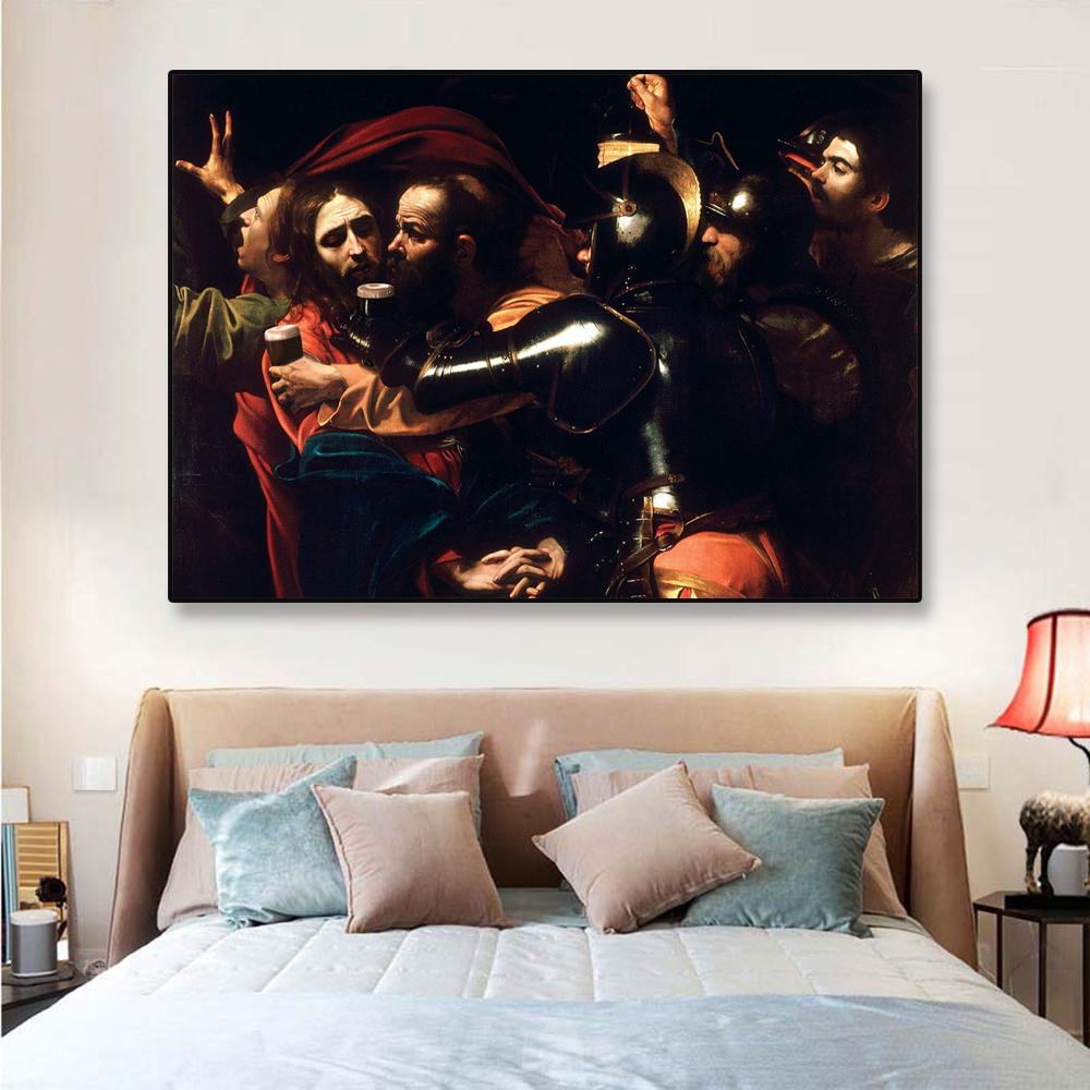 Vintage Oil Painting Funny Drinking Art Poster The Taking of Christ Prints Home Room Wall Art Canvas Painting Kitchen Decoration