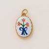 18K Gold Stainless Steel Heart Flower Pendant with Color Retention