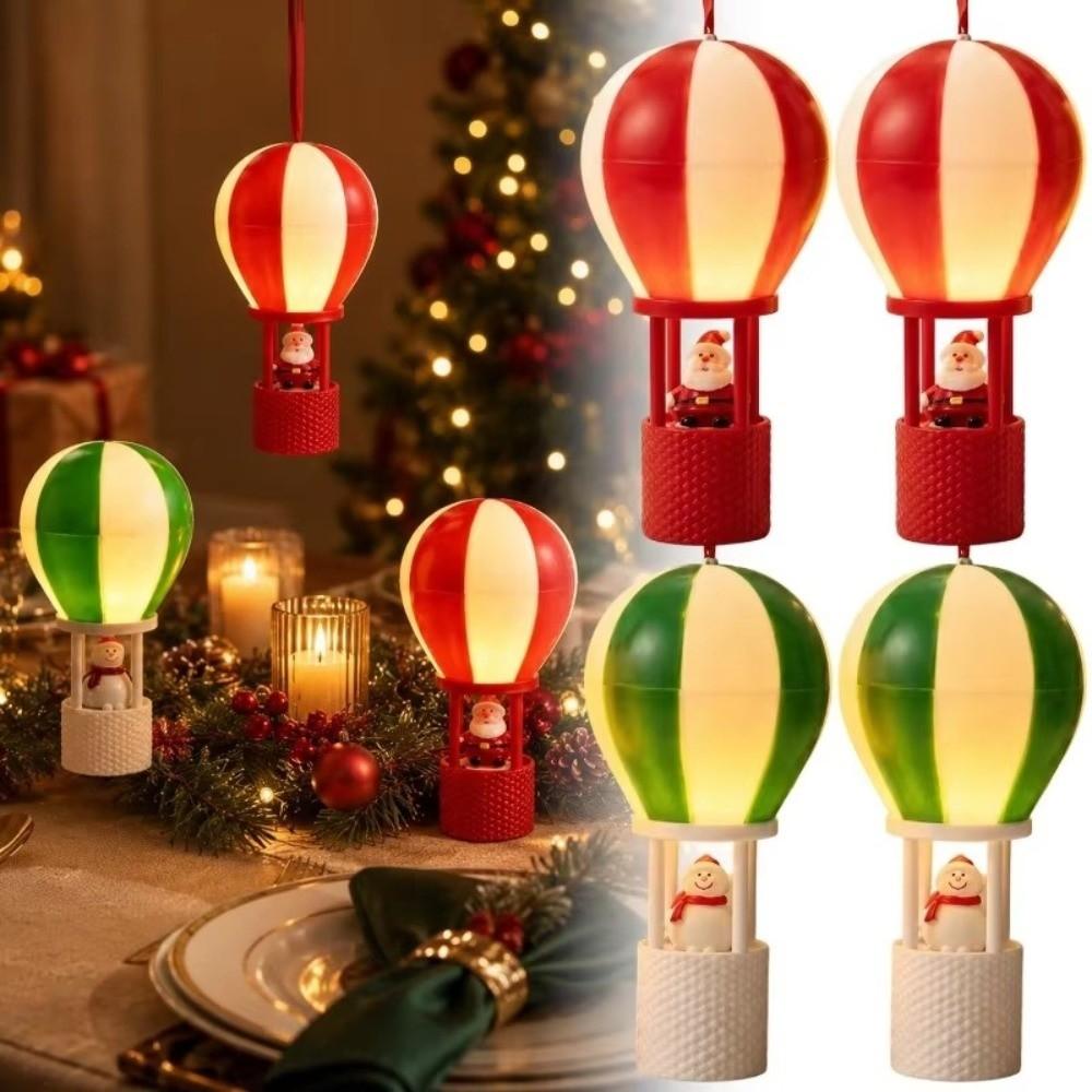 Luminous Hot Air Balloon Ornament Snowman LED Night Light Christmas Hanging Decoration Home