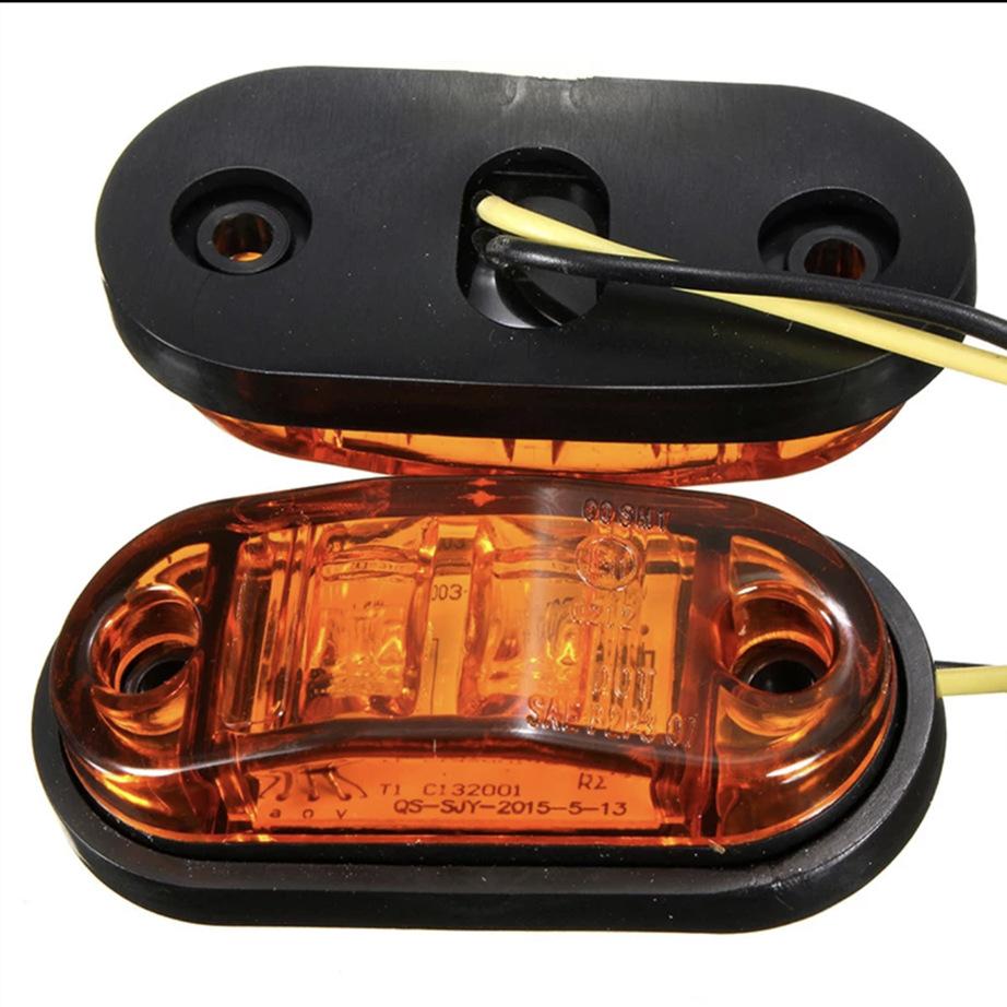 2 Stück 12V 24V LED Seitenmarkierungsleuchten Warnrücklicht Auto Auto Außenleuchten Anhänger LKW LKW Gelbe Weiße Rote Lichter