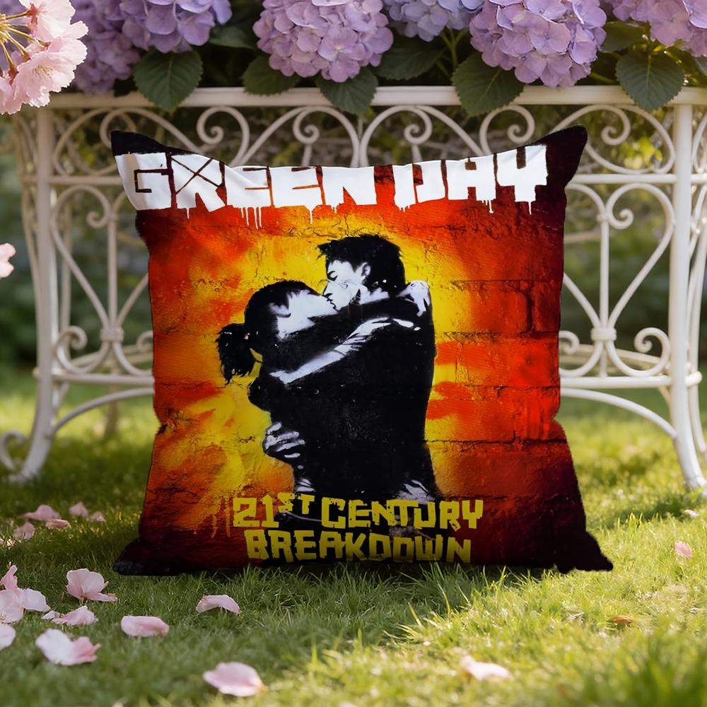 D-Green Day Band Cushion Cover Home & Car Dual-Scene Pillow Cover: Reversible for Premium Comfort