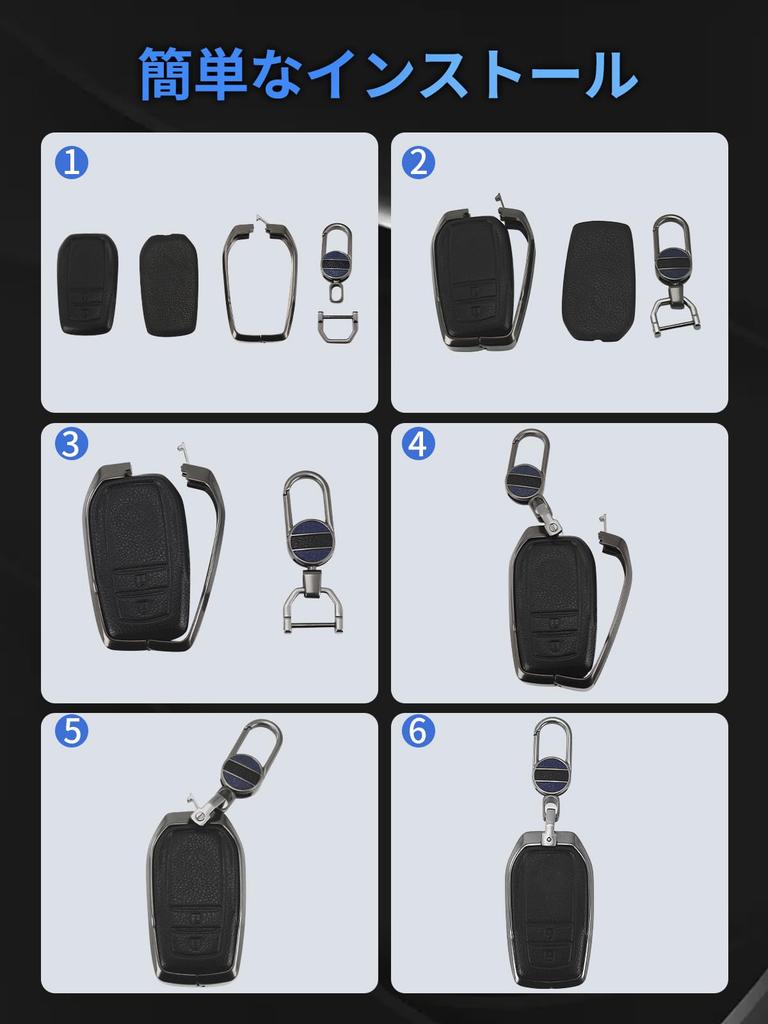 HYCALY Key Case, Key Case for Toyota, Smart [Leather & Zinc Alloy] C-HR Prius