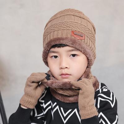 Kinder Winter Wärme Set Warm und Winddicht Strickmütze Schal Handschuhe Dreiteiliges Set