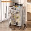 Extra Large Foldable Laundry Basket with Wheels - High Capacity, Movable & Durable
