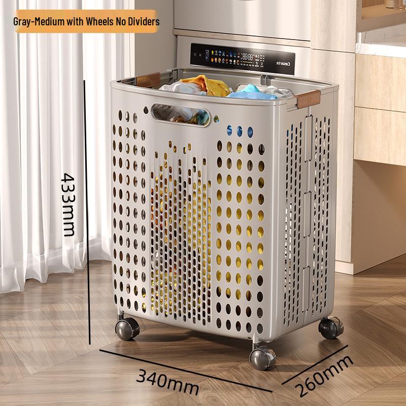Extra Large Foldable Laundry Basket with Wheels - High Capacity, Movable & Durable