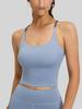 Seamless Strappy Sports Bra: High Elasticity, Padded, Bare Feel Yoga Tank Top for Women