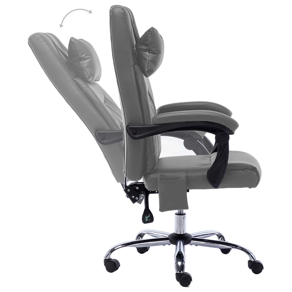 Massage Office Chair Anthracite Faux Leather