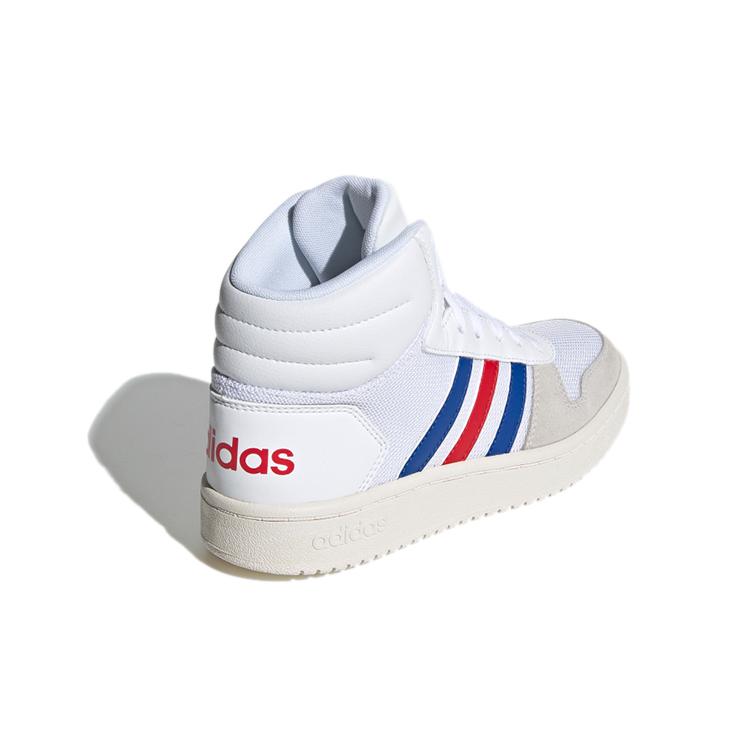 adidas Neo Hoops 2.0 Mid K Abrasion Resistant Breathable Mid Top Vintage Basketball Shoes White Kids' FW9121