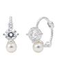 Alleun Silver 925 Cubic Freshwater Pearl Twisted One-Touch Earrings