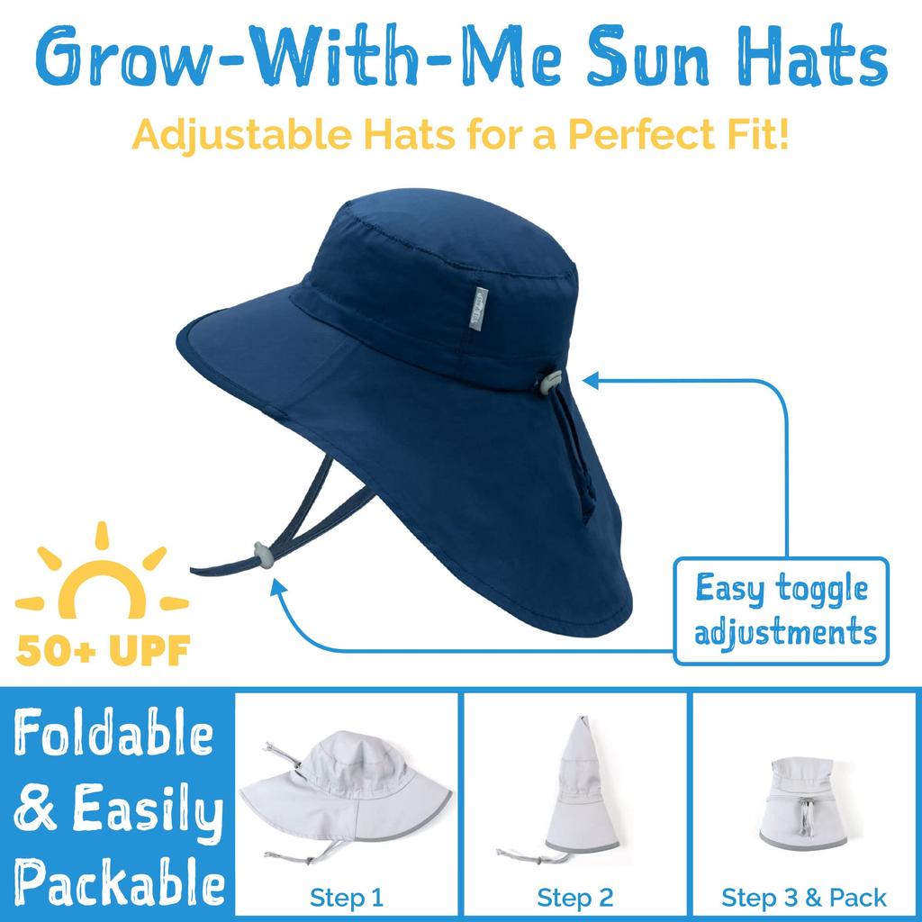Girls Cotton Sun Hat with Neck Flap Stylish Beach Hat Wide Brim for Babies Yellow [JAN & JUL] (S 0-6 months, Flower)