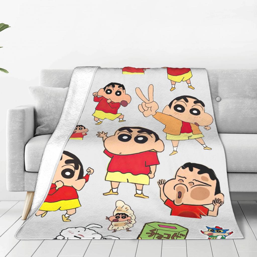 Crayons Shin-chans Cute Collection Flannel Blanket Winter  Warm Bedding Throws for Kids Adult Outdoor Funny Bedspread Bed Cover