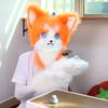 Tierisch Felliger Fursuit Kopfmaske Plüsch Katze Fuchs Maske Kostüm Requisiten für Halloween Cosplay Party