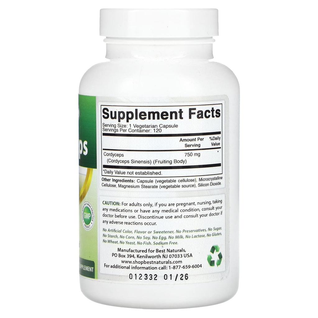 Cordyceps sinensis, 750Mg, 120 Veggie Capsules