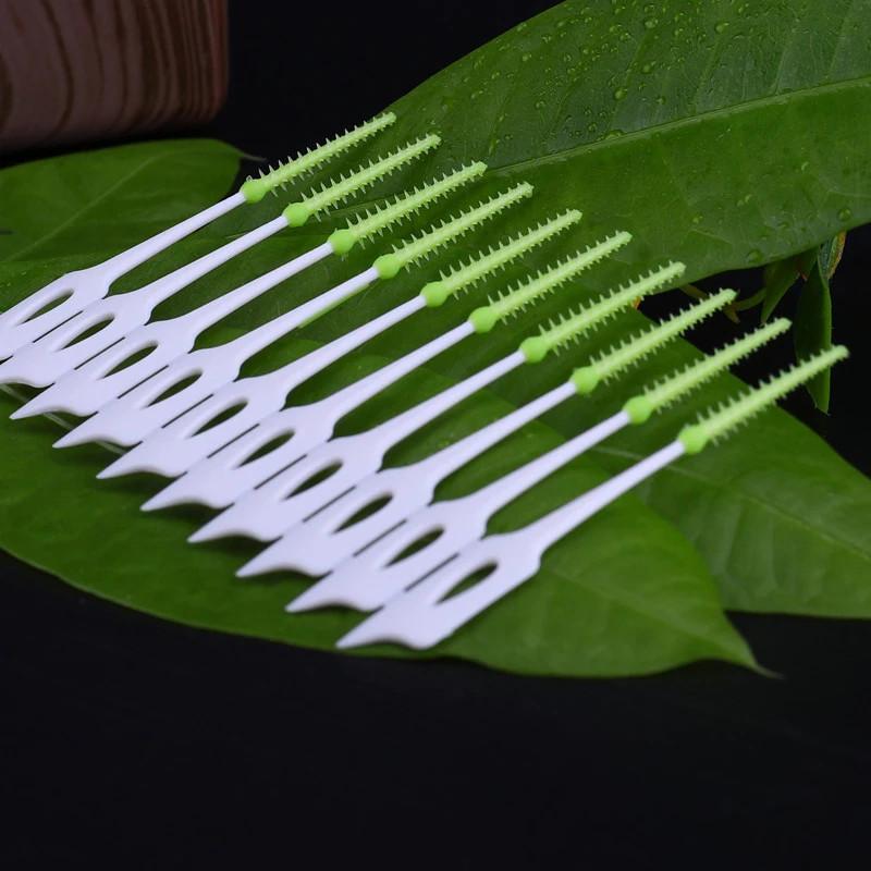 20/40 stk Myke Silikon Interdentalbørster Tannpirkere Dobbel Tanntrådshode Munnhygiene Munnpleieverktøy