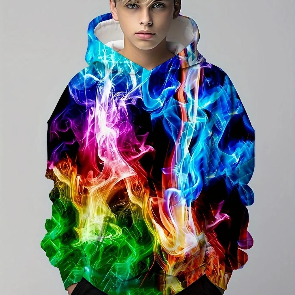 Pullover für Mädchen mit Cartoon-Meerjungfrauen-Print, langärmelig, trendig, süß, mit Kapuze, Oberteile, Kinder, Herbst/Winter, Kleidung, Geschenke