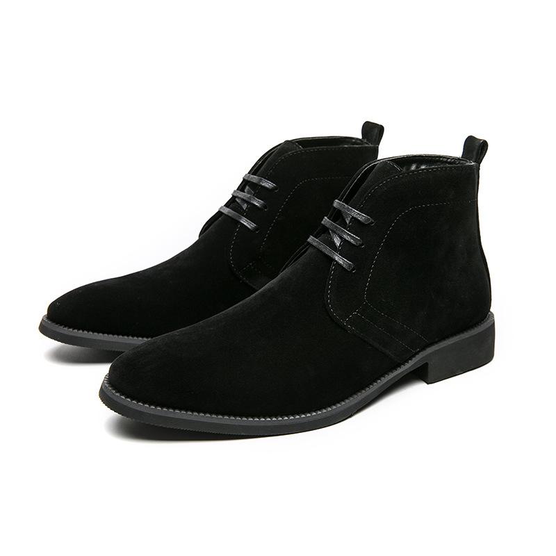 Men's Shoes Large Size New Leather Shoes Fashion Outdoor Casual Shoes Trend High Top Martin Boots Pointed Lace-up Boots