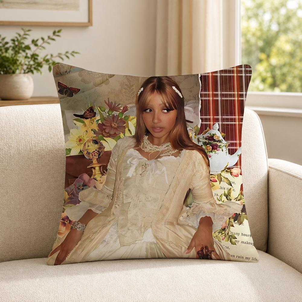 Singer PPink PPantheress Cushion Cover Soft Short Plush SkinFriendly Cushion Case for MultiScene Use