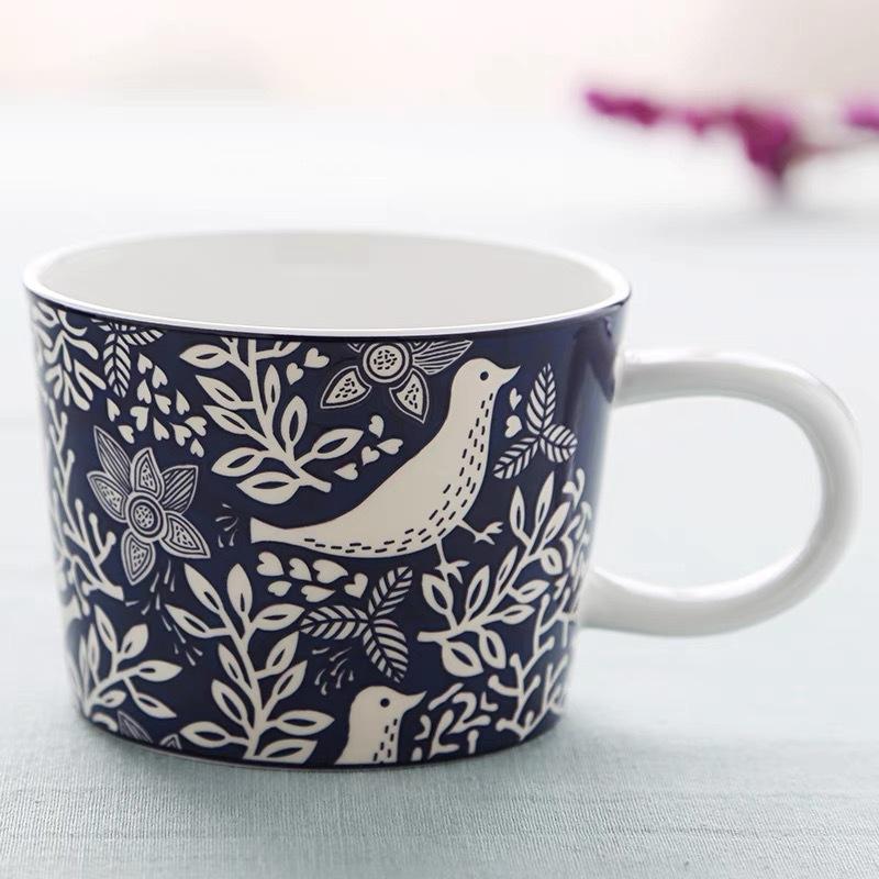 Mug Bone Porcelain Light Luxury High End Sense   Personalized Oil Painting Style Mug Sea Anemone Dandelion Water Cup Home Use