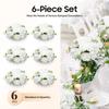 6 Pcs Fake Small Rose Balls Artificial Flower Balls, White Flowers for Wedding, Outdoor,  Centerpieces Tables Home Decor