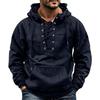 Men's Retro Hooded Long Sleeve T-Shirt with Drawstring for Outdoor Fall Activities