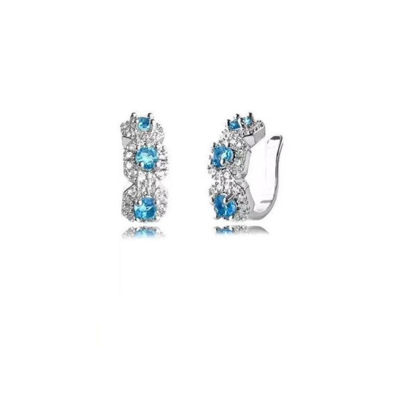 Iced Crystal Zircon Ear Clips - Trendy and Dazzling, High-end and Masculine. Unilateral Ear Bar Clips for Men. Women's Earrings.
