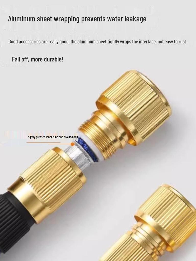 High-Pressure Telescopic Water Hose with Explosion-Proof Nozzle for Car Wash and Gardening