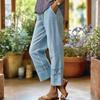 Ladies' Casual Loose Patchwork  Cropped Pants